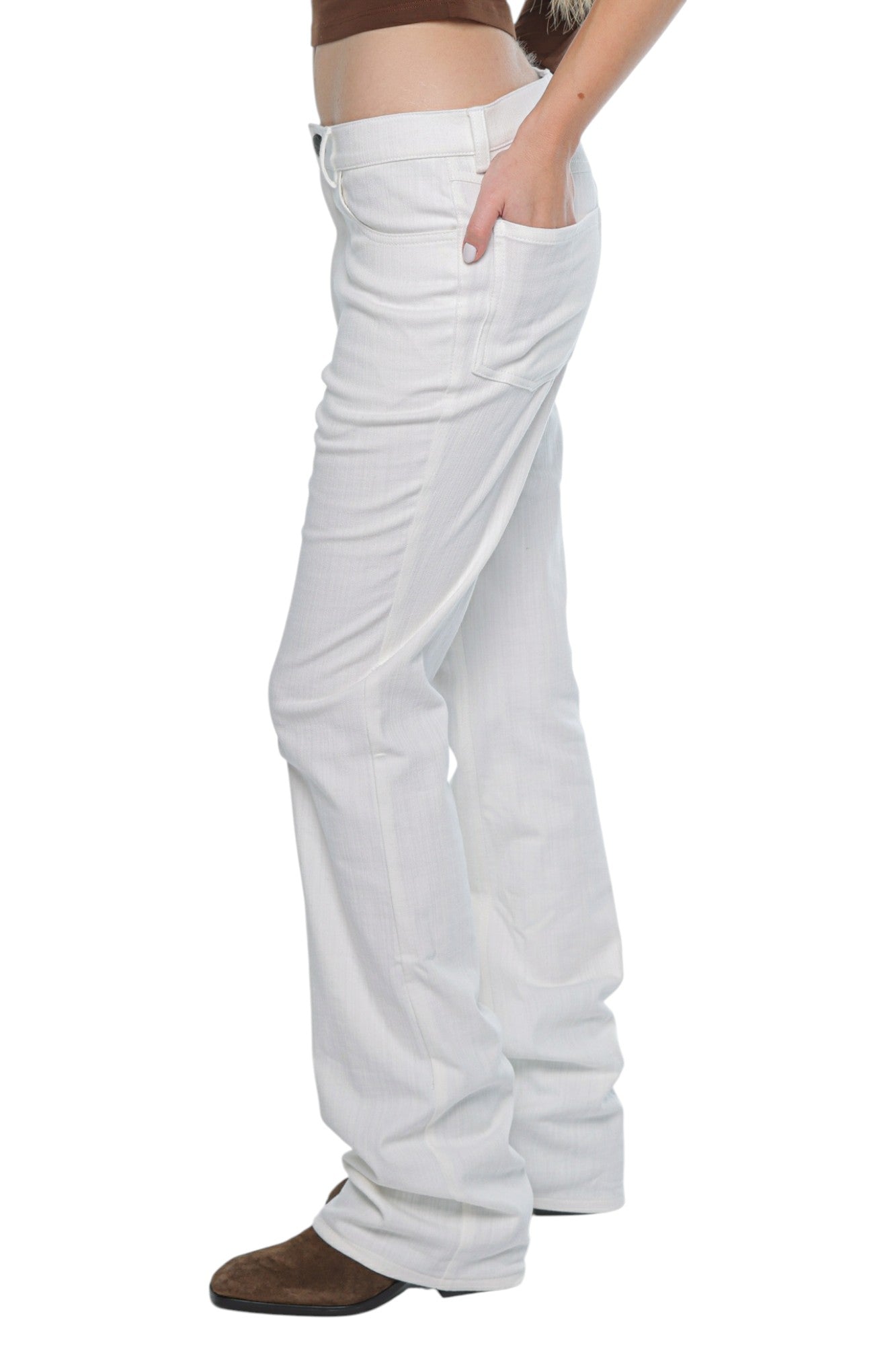 Women Bootcut Denim Frost White