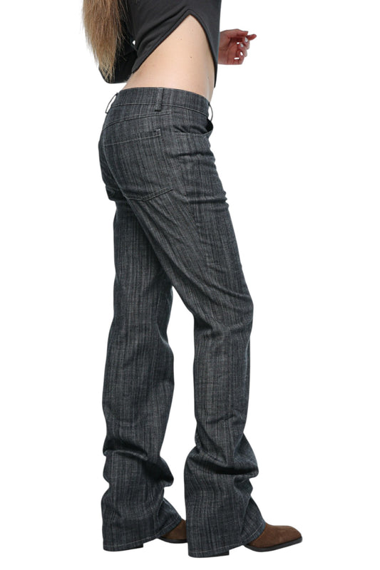Women Bootcut Denim Washed Charcoal
