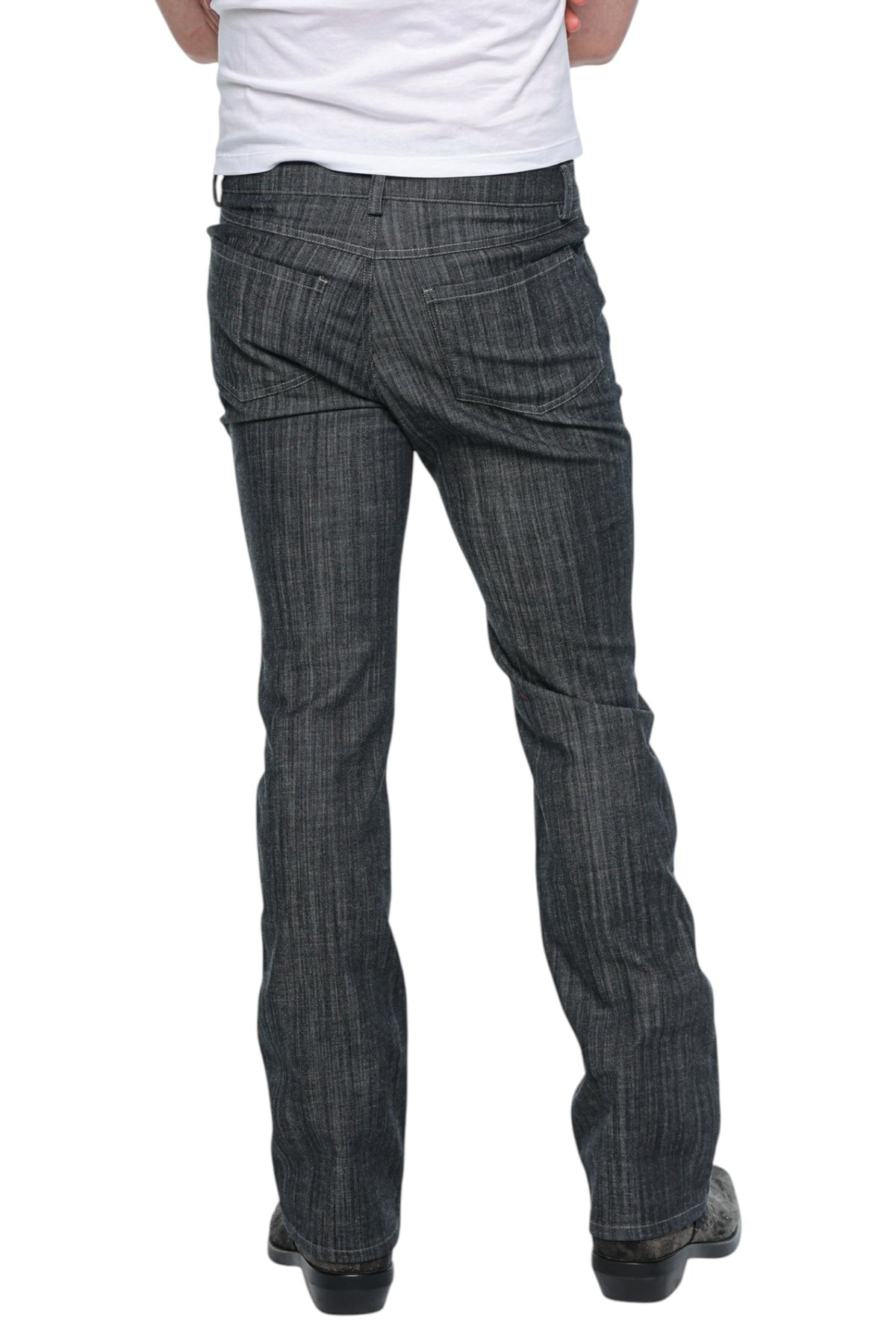 Men Bootcut Denim Washed Charcoal