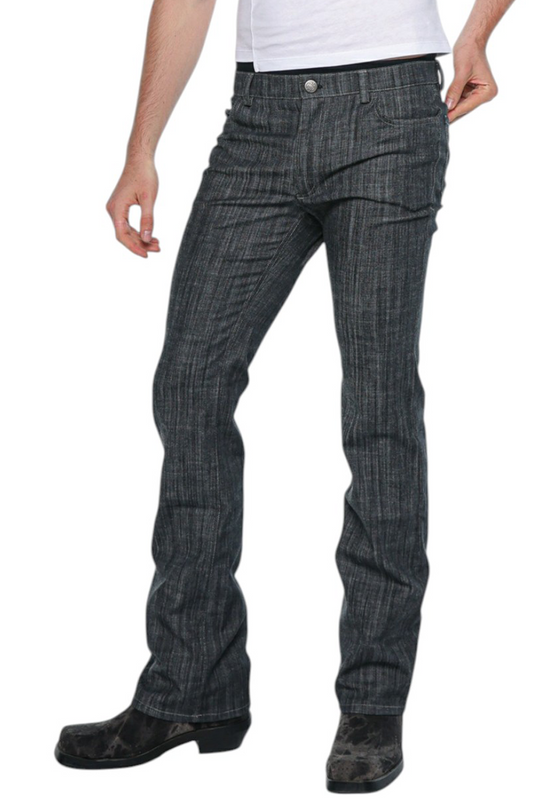 Men Bootcut Denim Washed Charcoal