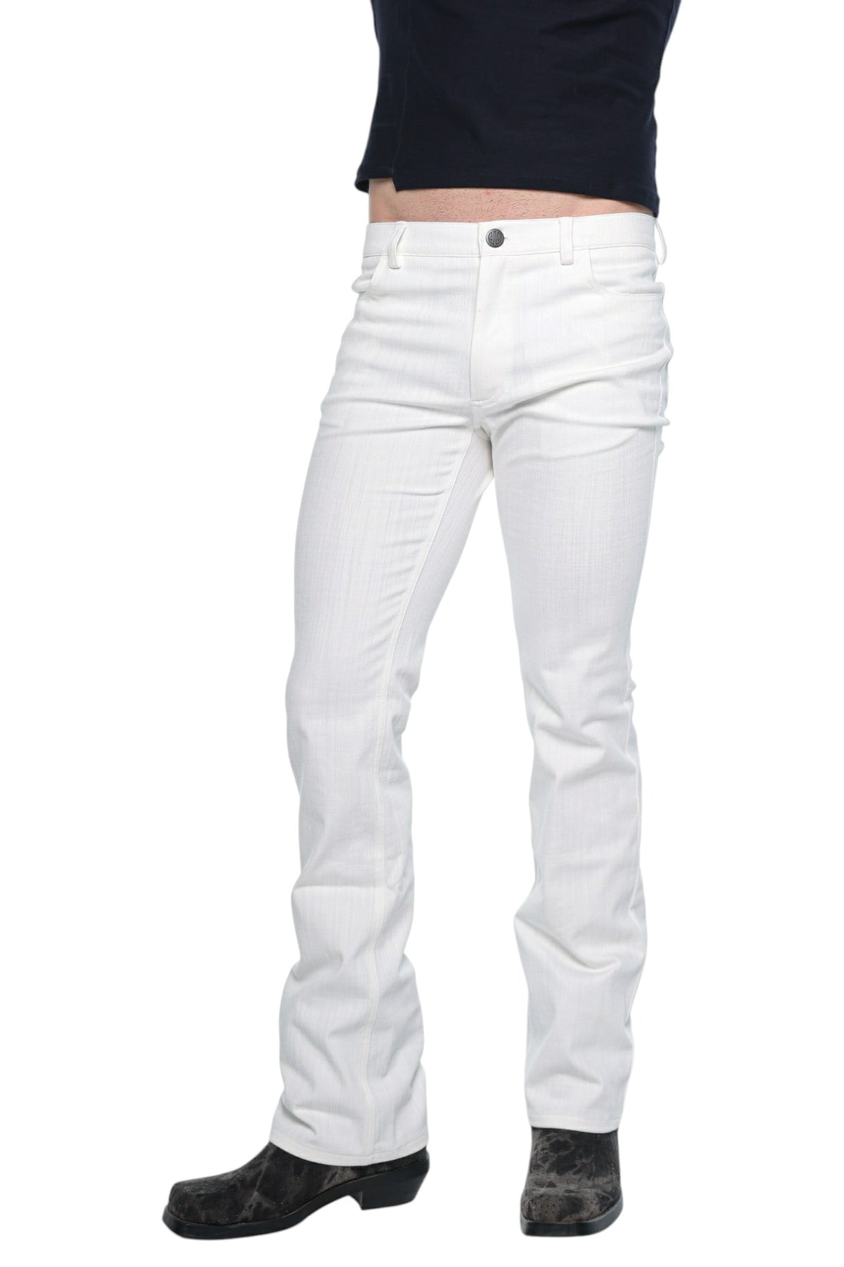 Men Bootcut Denim Frost White
