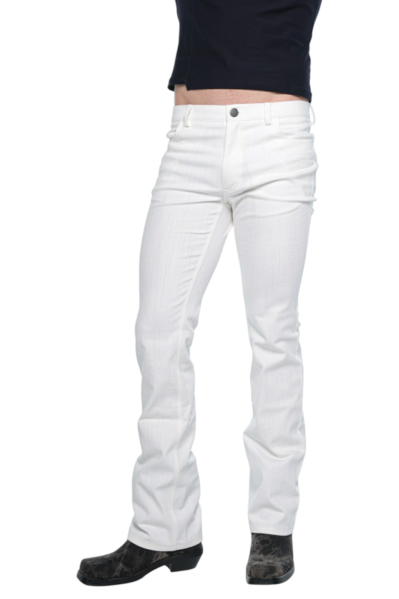 Men Bootcut Denim Frost White