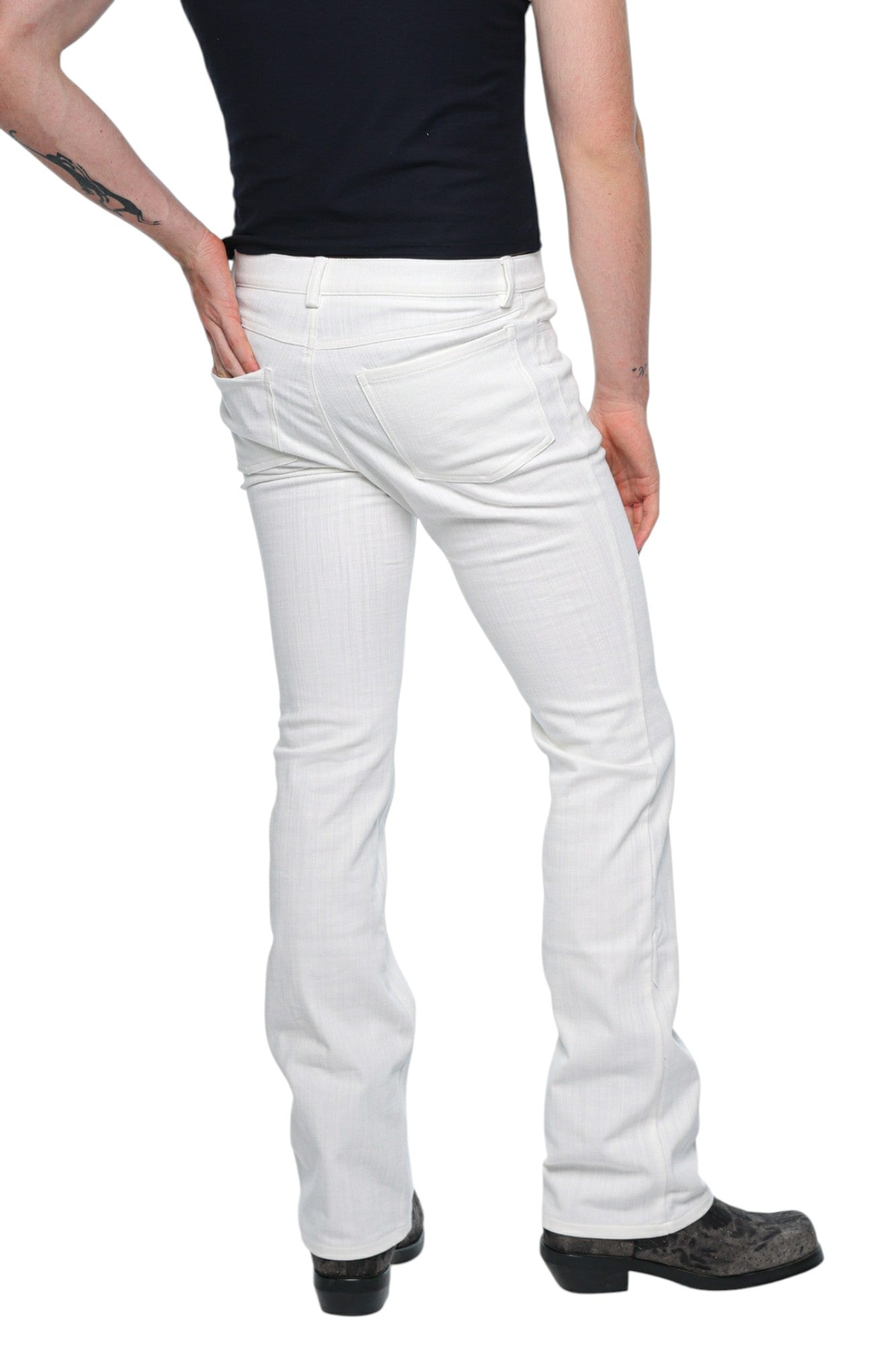 Men Bootcut Denim Frost White