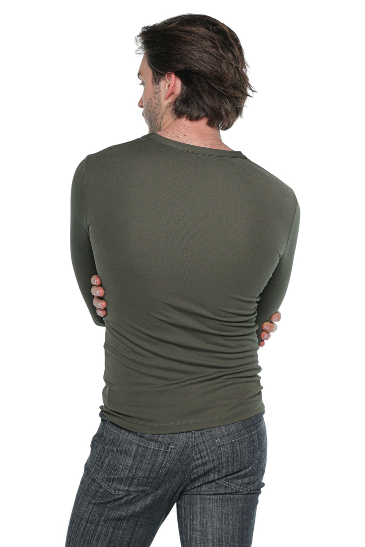 Open Neck Cardigan Muted Olive