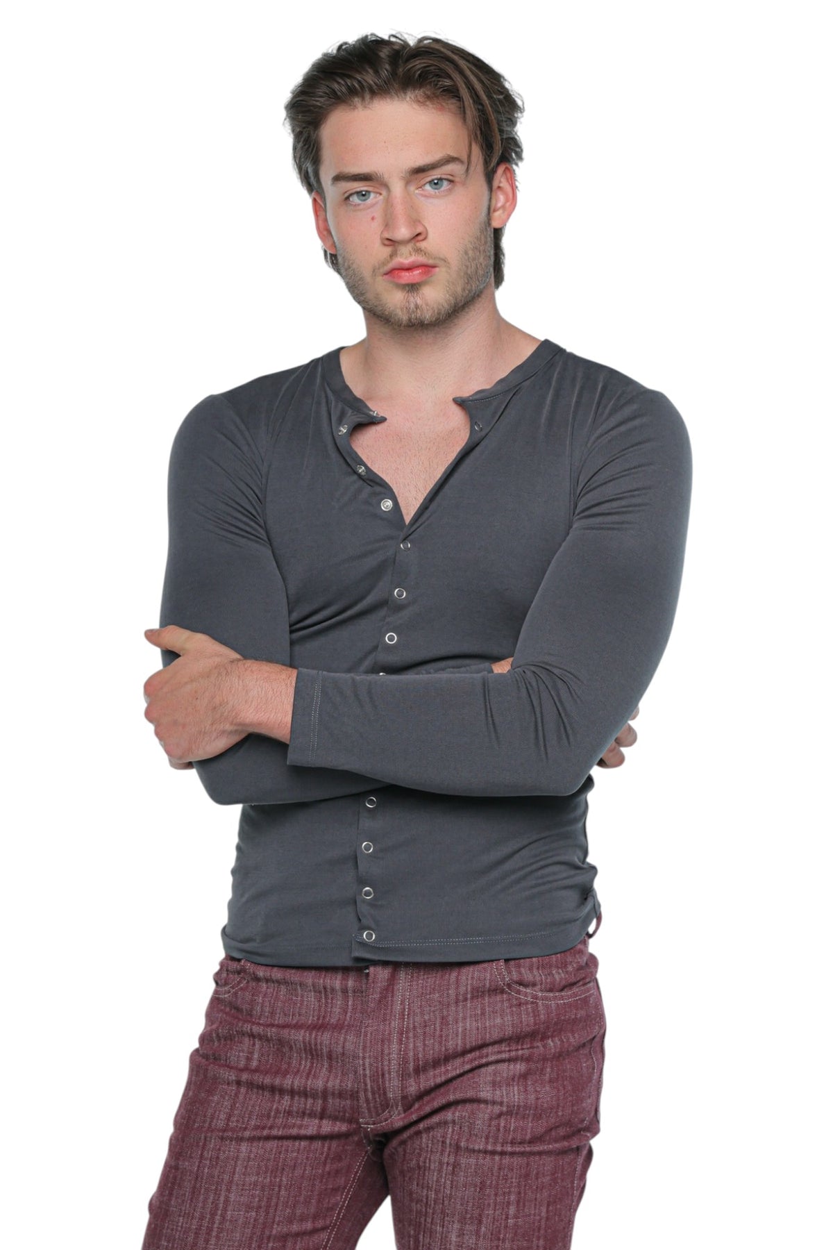 Open Neck Cardigan Muted Grey