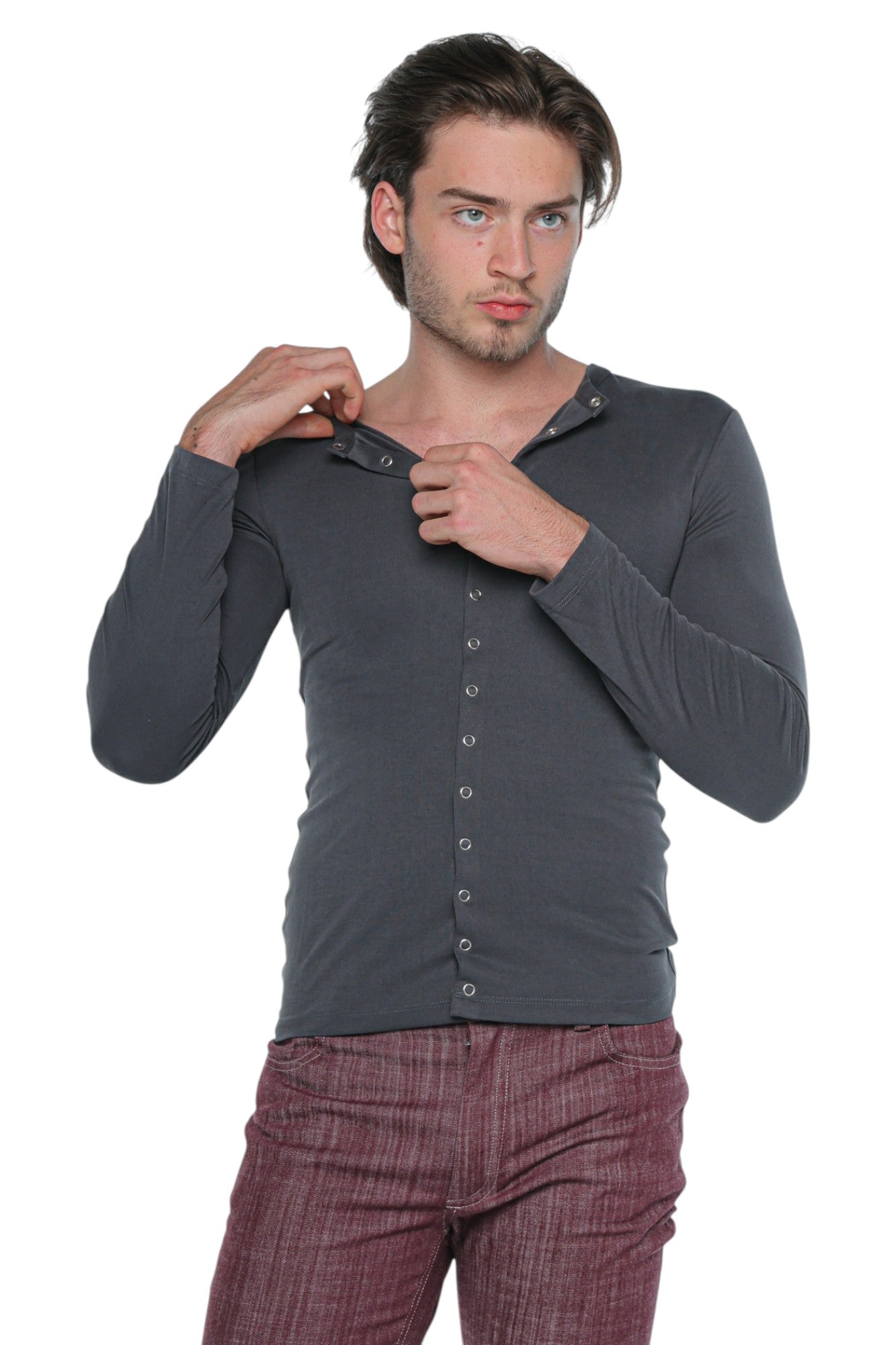Open Neck Cardigan Muted Grey