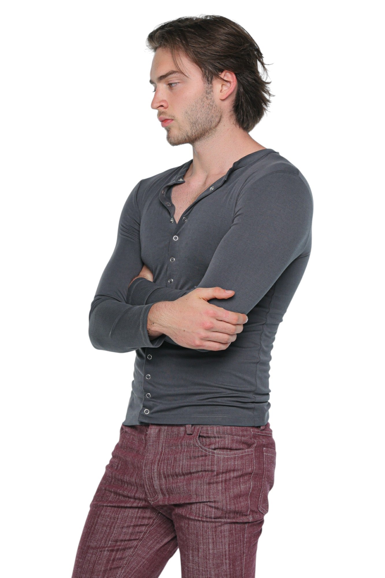 Open Neck Cardigan Muted Grey