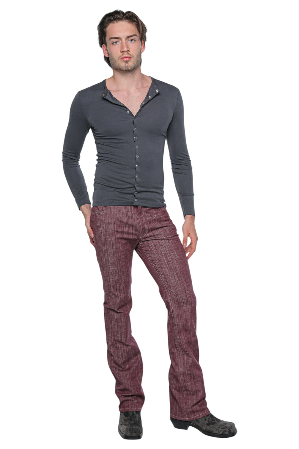 Open Neck Cardigan Muted Grey