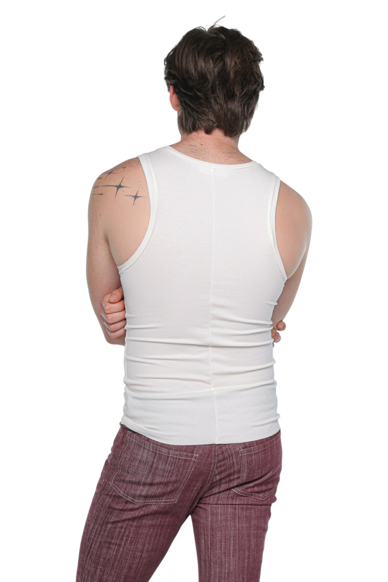 Linear Ribbed Tank Top White