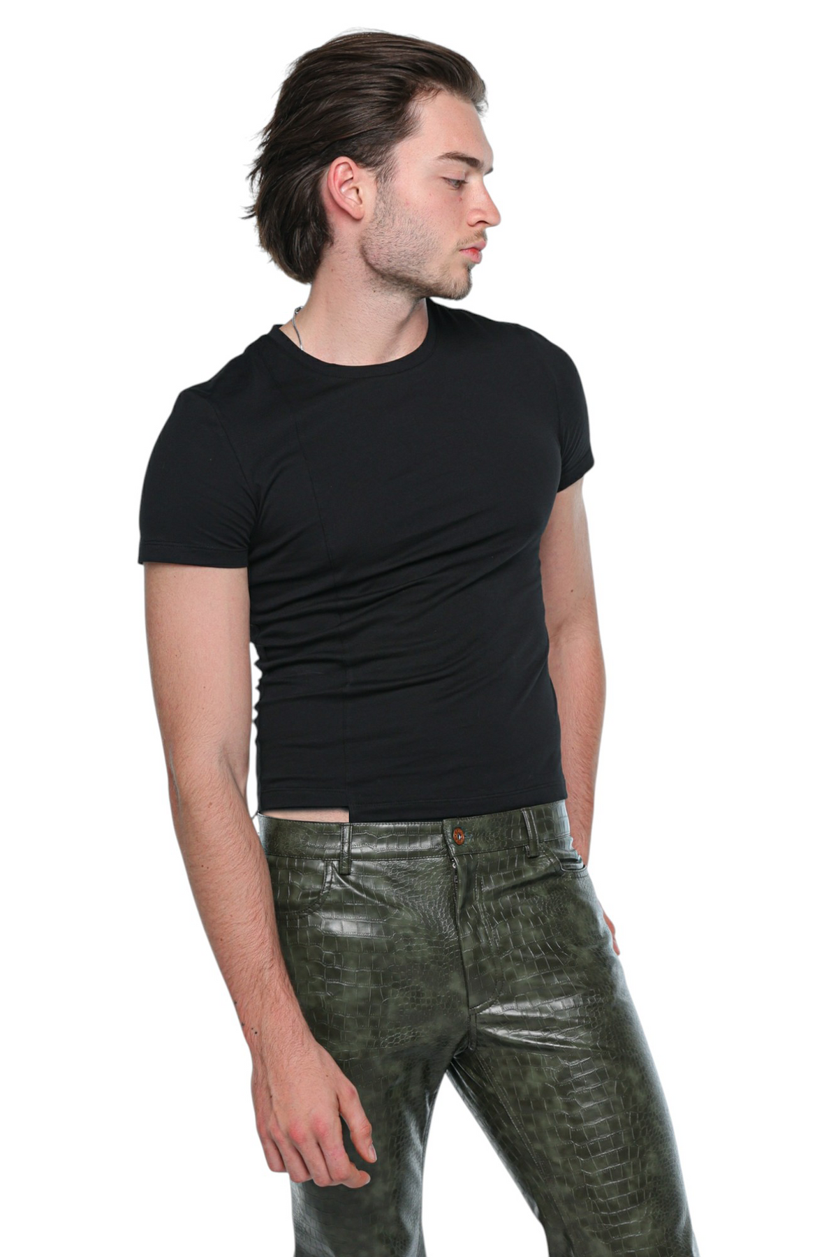 Extended Front Tee Black