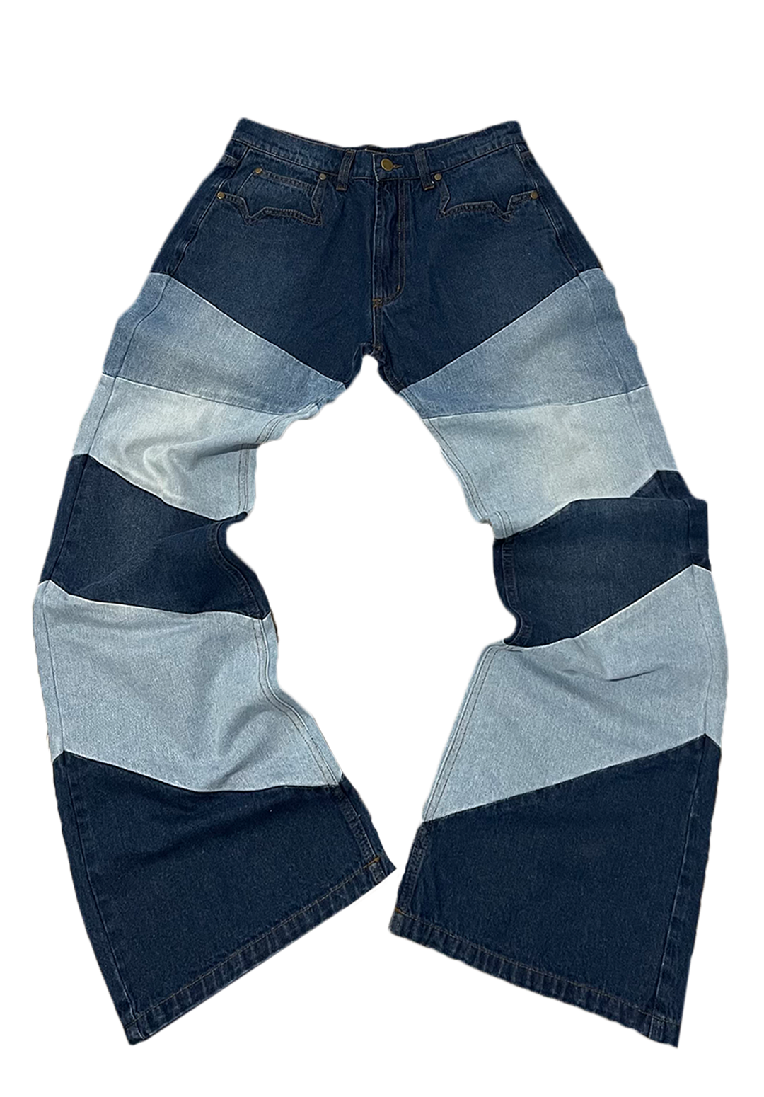 CTK BLUE PATCHED FLARED JEANS